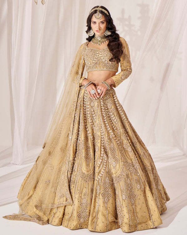 Lehenga - Crop Top Golden 3172